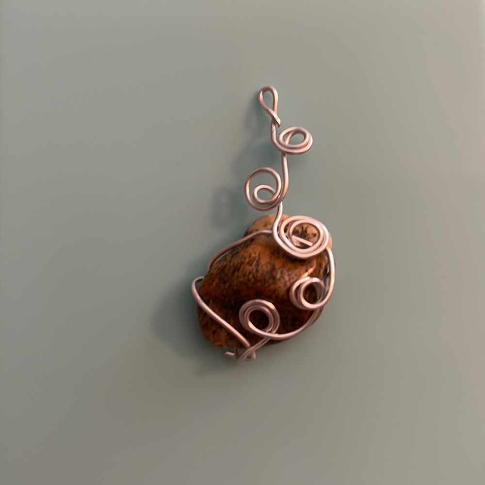 Jasper Wire-wrapped Pendant